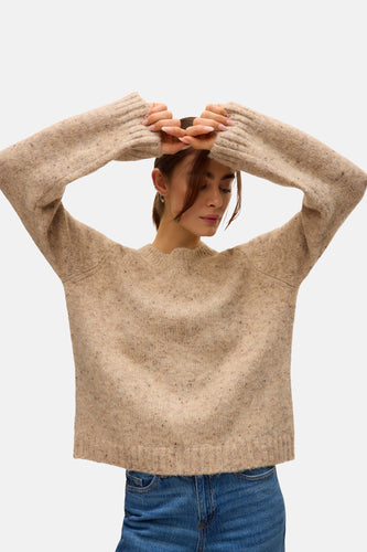 Pull à col rond - beige - VERO MODA®