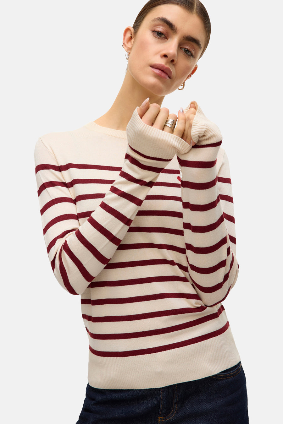 Pull à col rond - écru - VERO MODA® - 5