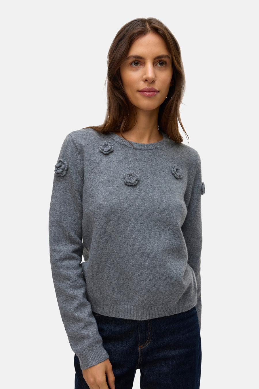 Pull à col rond - gris - VERO MODA®