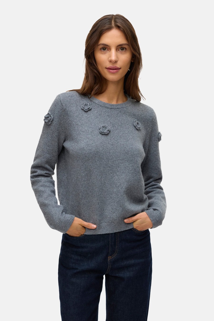 Pull à col rond - gris - VERO MODA®