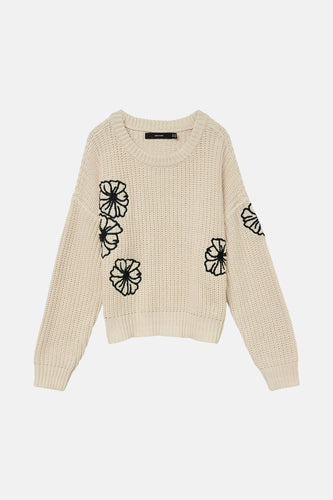 Pull à col rond - écru - VERO MODA®