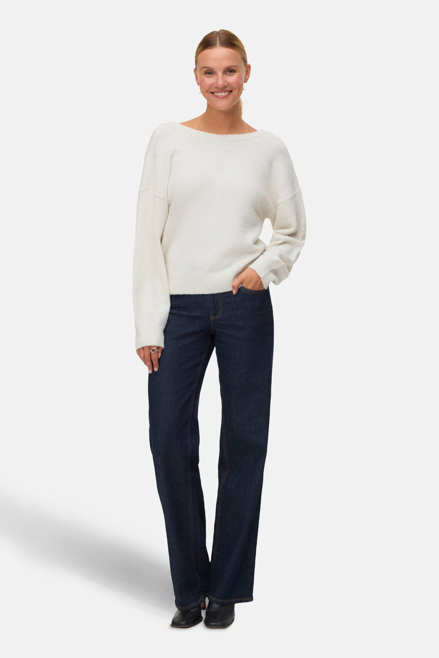 Pull à col rond - beige - VERO MODA®