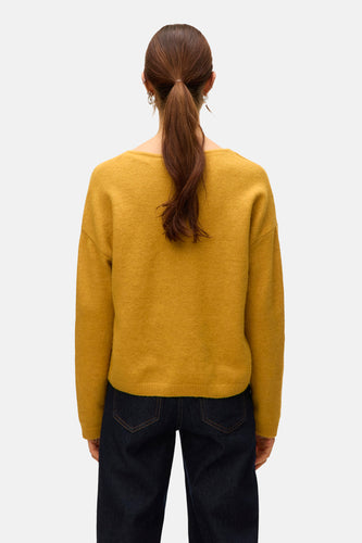 Pull à col en V - jaune - VERO MODA® - 6