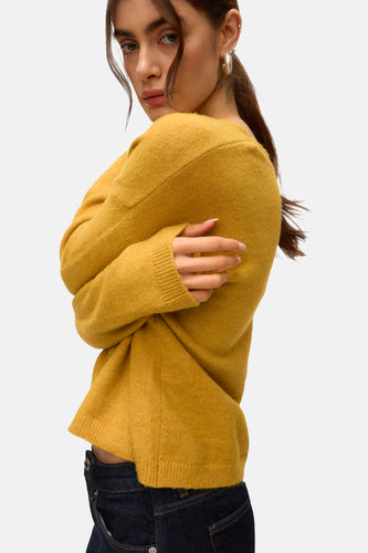 Pull à col en V - jaune - VERO MODA® - 6