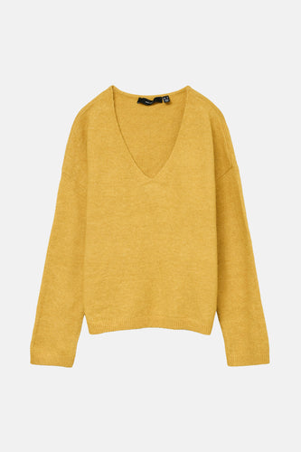 Pull à col en V - jaune - VERO MODA® - 6