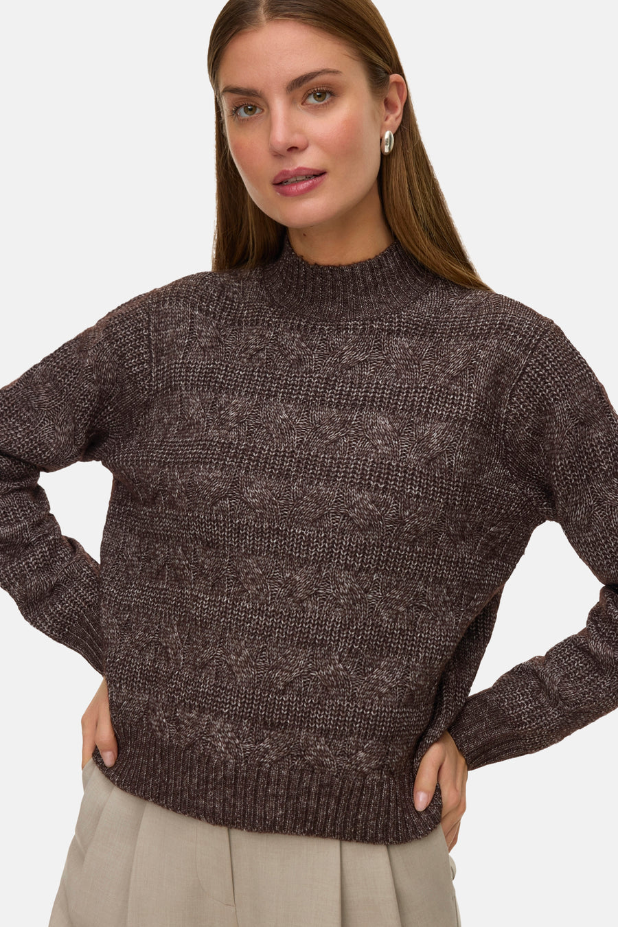 Pull à col roulé - brun - VERO MODA®