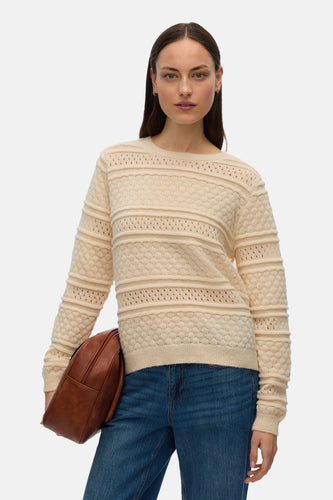 Pull à col rond - beige - VERO MODA®