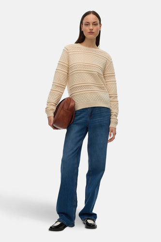 Pull à col rond - beige - VERO MODA®