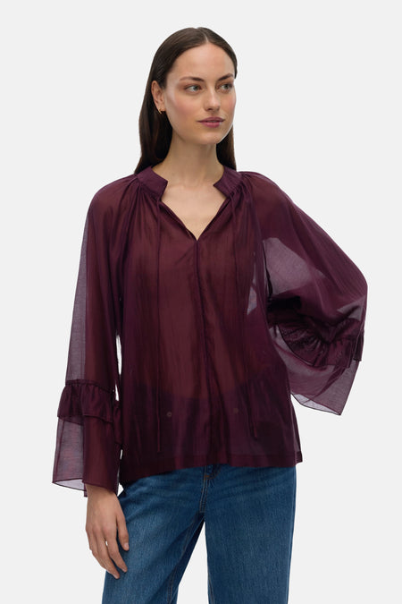 VMJENNA 7/8 FRILL TOP WVN GA