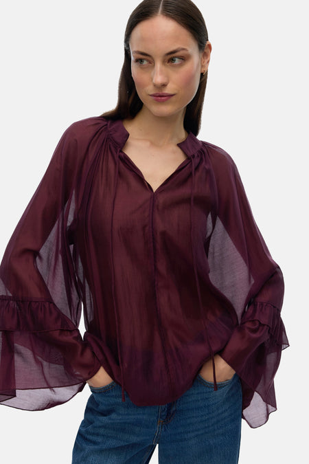 VMJENNA 7/8 FRILL TOP WVN GA