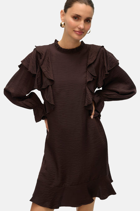 VMLIZZI LS SHORT FLOUNCE DRESS WVN GA