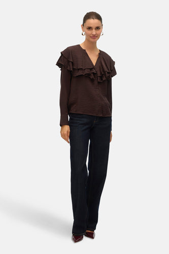 VMLIZZI LS FLOUNCE TOP WVN GA