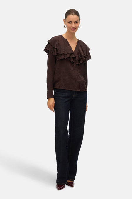 VMLIZZI LS FLOUNCE TOP WVN GA