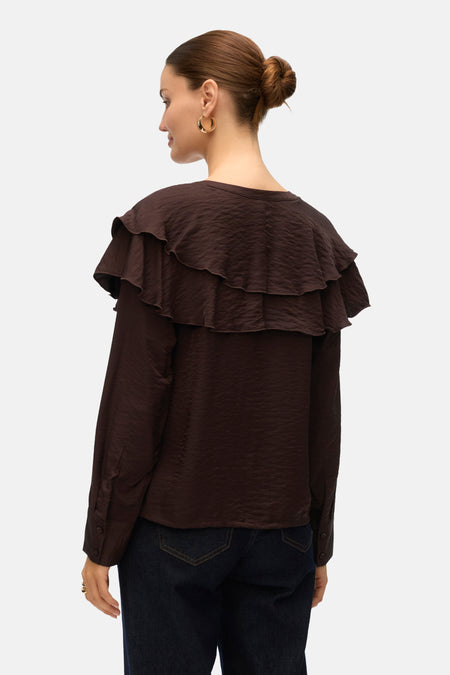 VMLIZZI LS FLOUNCE TOP WVN GA