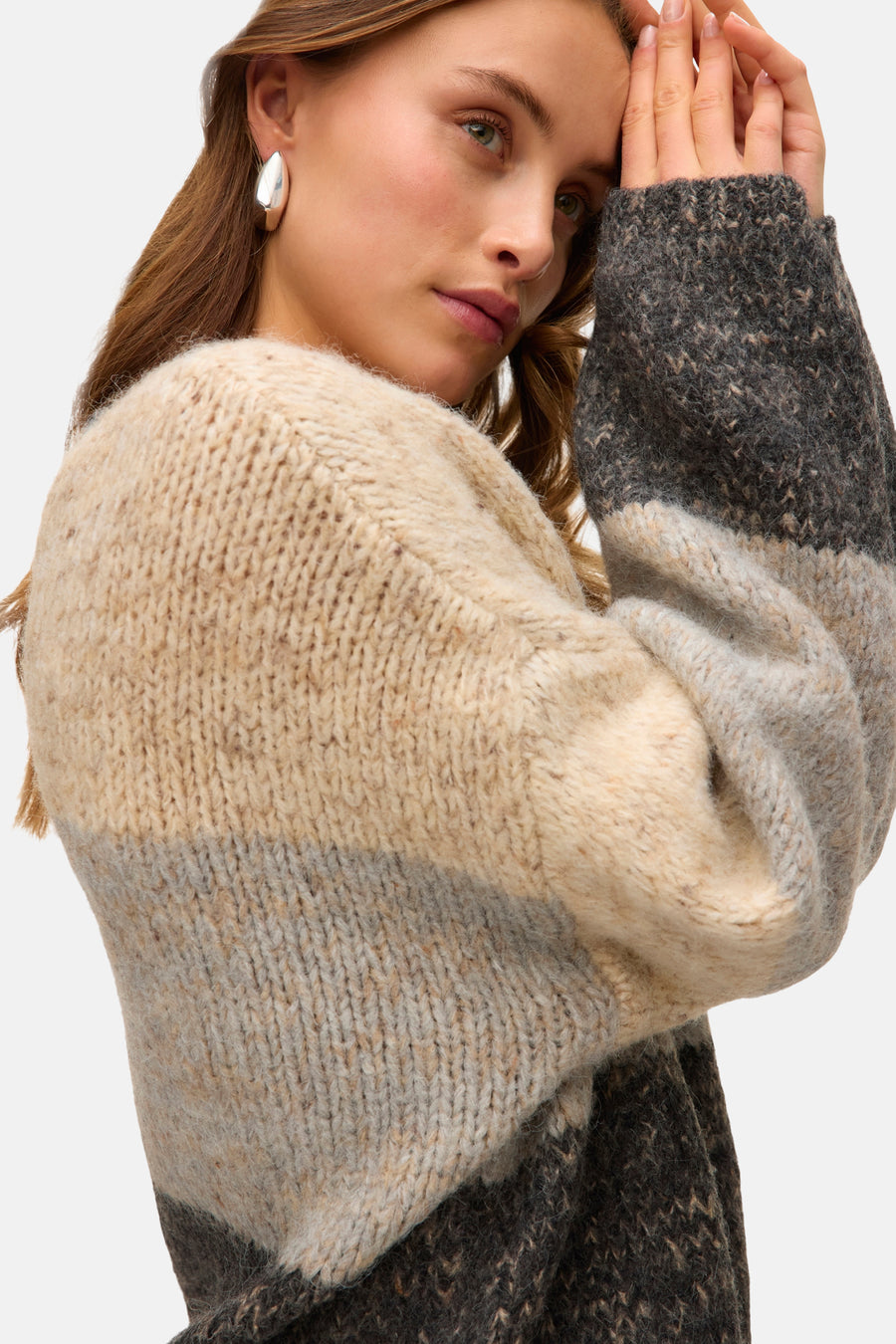 Pull à col rond - beige - VERO MODA®