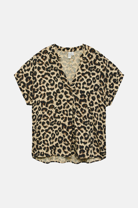 VMGEO SS V-NECK TOP WVN EXP BTQ