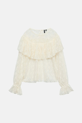 VMLOULOU LS FLOUNCE LACE TOP WVN