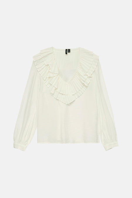 Blouse à manches longues - blanc
