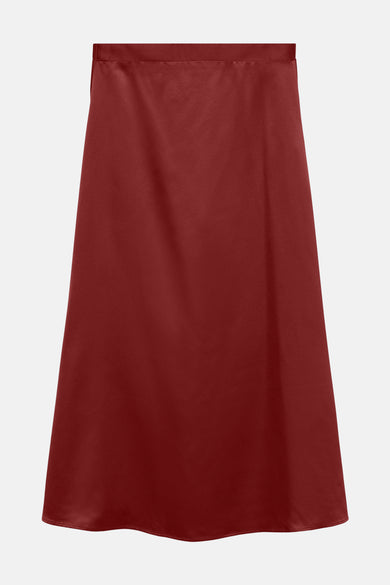 Longue jupe bordeaux de VERO MODA, avec un subtil éclat, tombant librement.