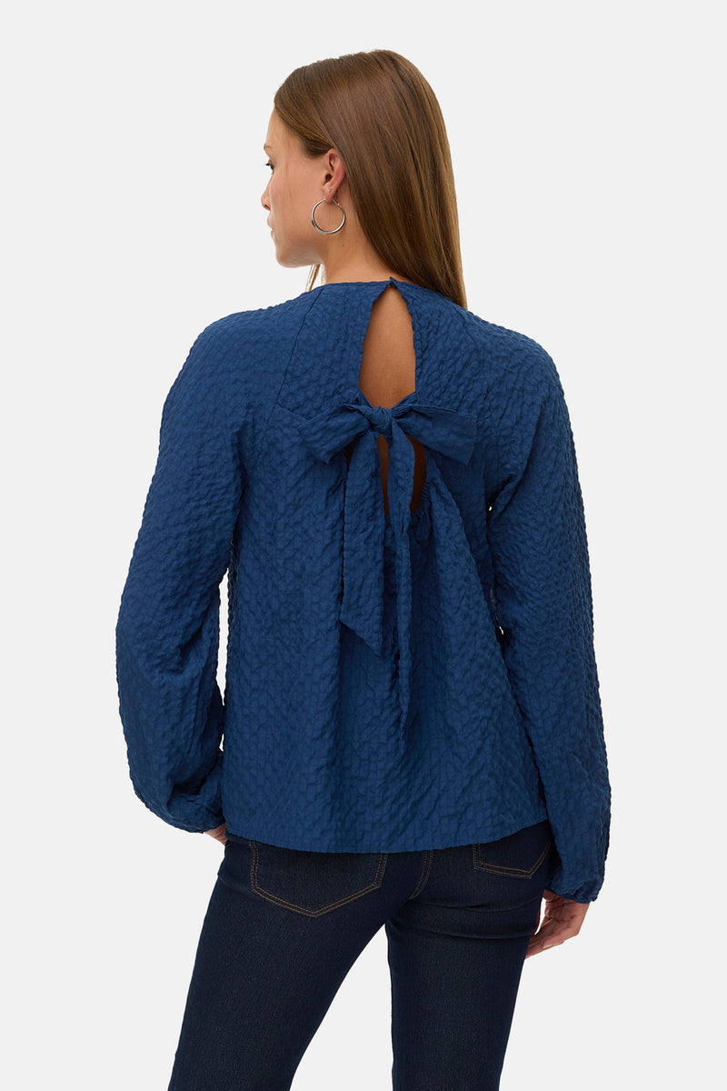 Blouse à manches longues - bleu