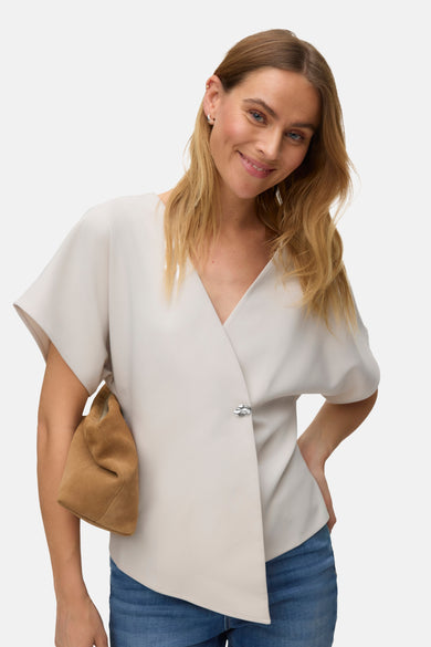 Blouse à manches courtes - beige