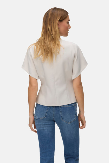 Blouse à manches courtes - beige