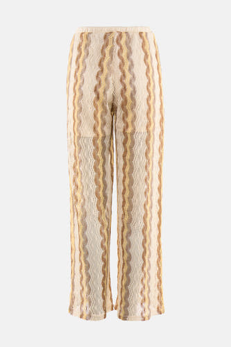 Pantalon multicolore en maille ajourée de VERO MODA® avec rayures ondulées et taille élastique.