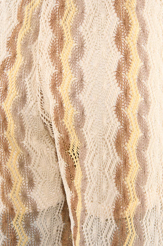 Pantalon multicolore crochet VERO MODA® à rayures ondulées et motif ajouré.