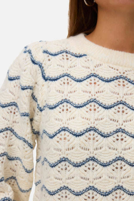 Pull à col rond - bleu