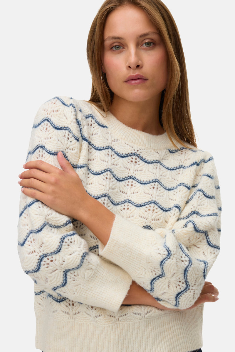 Pull à col rond - bleu