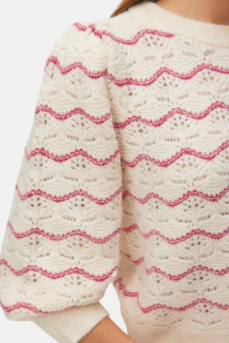 Pull à col rond - rouge