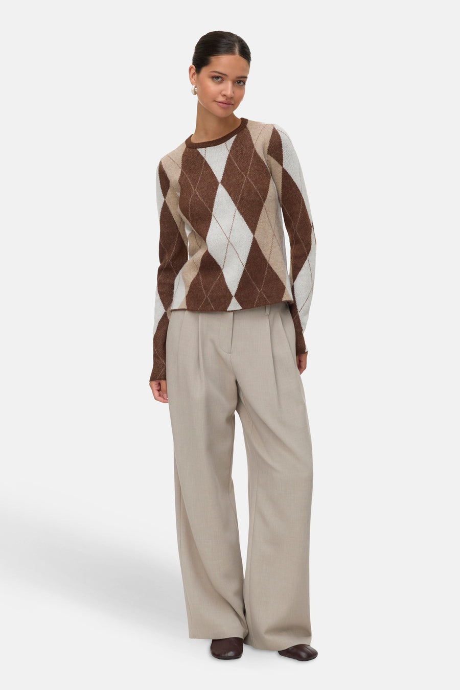 Pull à col rond - brun - VERO MODA®