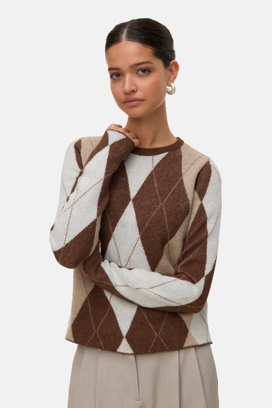 Pull à col rond - brun - VERO MODA®