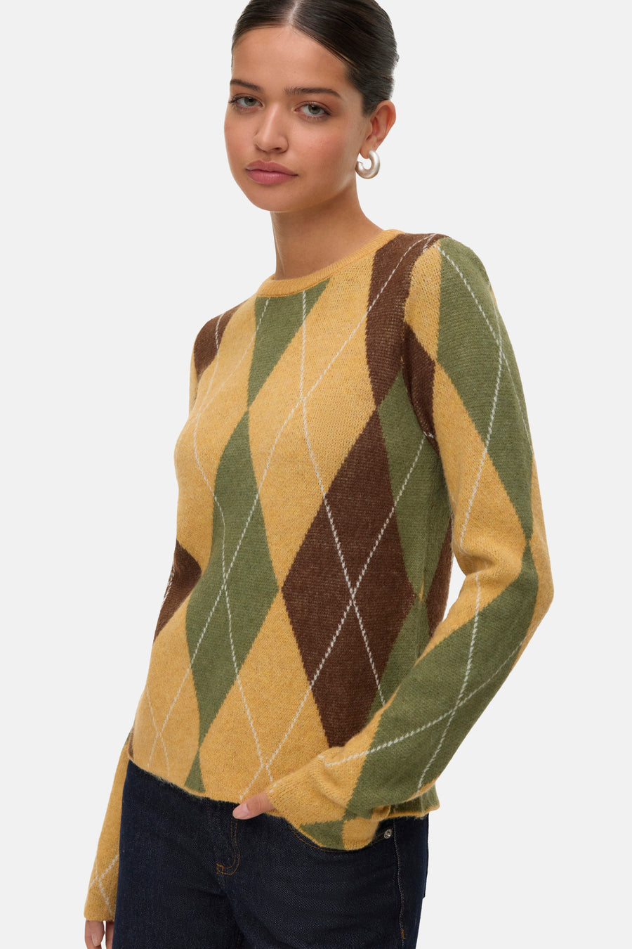 Pull à col rond - jaune - VERO MODA®