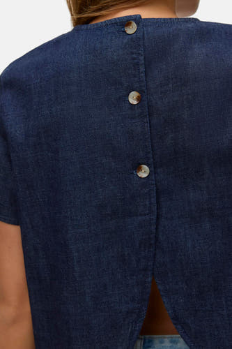 Blouse à manches courtes - dark blue denim