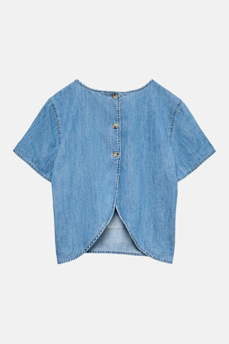 Blouse à manches courtes - dark blue denim