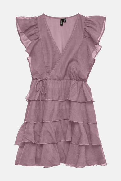 VMSABRINA SS SHORT FLOUNCE DRESS WVN EXP