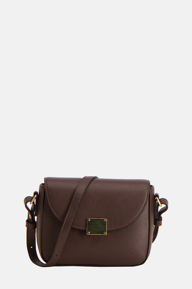 Bruine schoudertas van VERO MODA, met gouden details en verstelbare schouderband.
