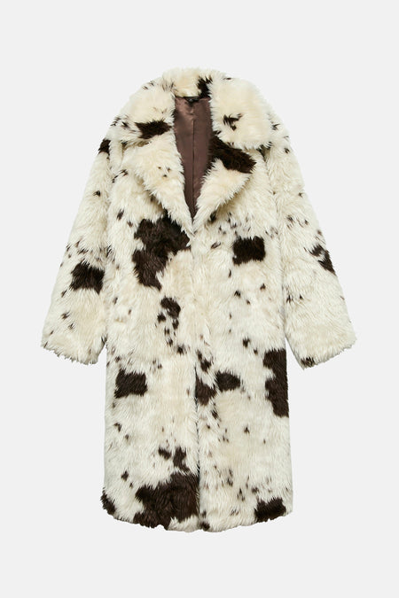 VMCRYSTAL LS FAUX FUR COAT EXP NEW