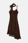 VMSABRINA BLK SCRF FLOUNCE DRESS WVN EXP