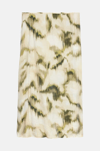 Jupe multicolore de VERO MODA, avec un motif abstrait, effet aquarelle dans des tons beiges et verts.
