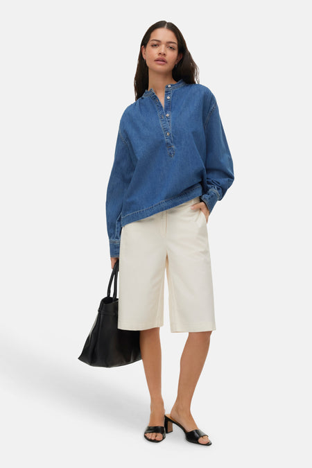 Blouse à manches longues - bleu