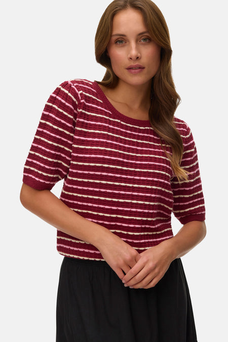 Pull col O - rouge