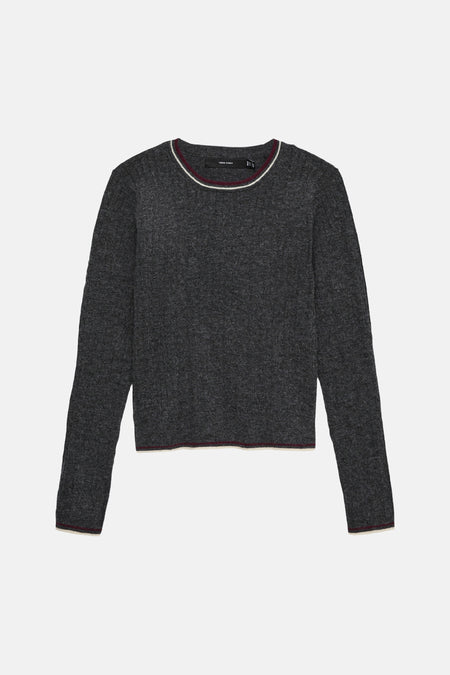 Pull col O - Dark Grey Melange