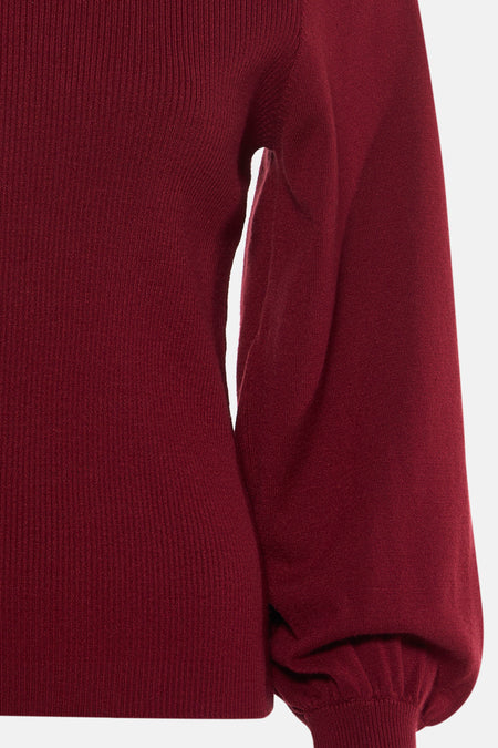 Pull col O - rouge