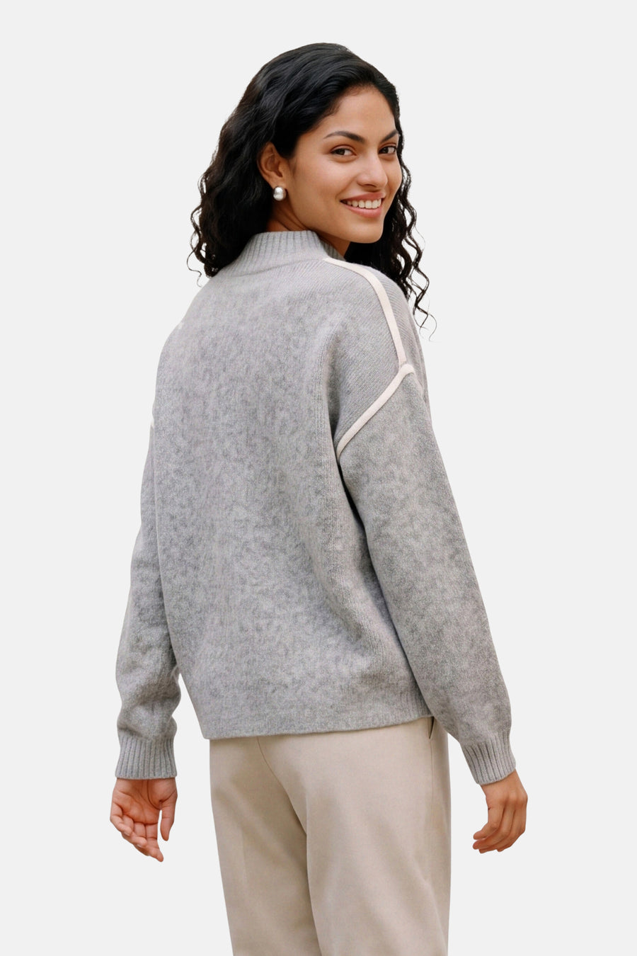 Pull à col roulant - Light Grey Melange
