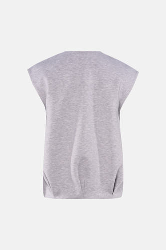 Gilet gris de VERO MODA, avec des manches courtes et une subtile pliure en bas.