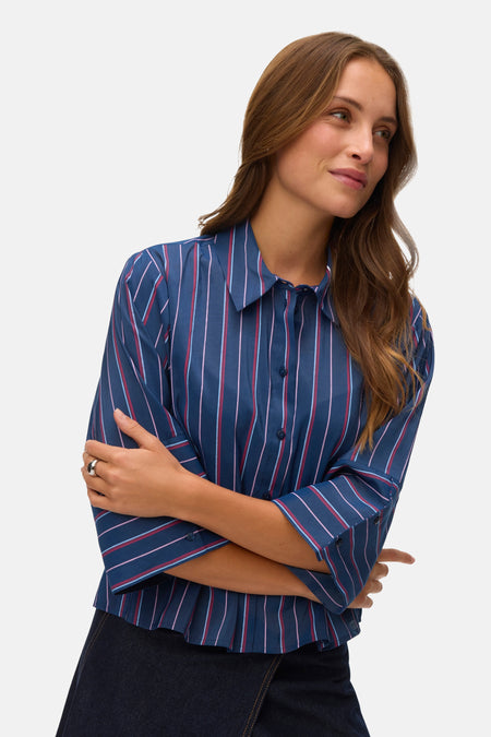 Chemise à manches longues - bleu