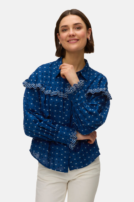 Chemise à manches longues - bleu