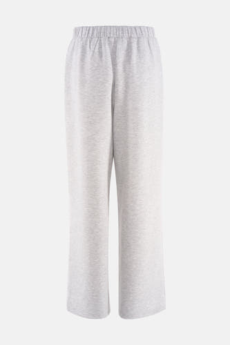 Grijze broek van VERO MODA met een elastische tailleband en wijde pijpen.